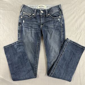 Ariat R.E.A.L. Denim Women’s Jeans 26S Gianna Straight Stretch Western Med Wash